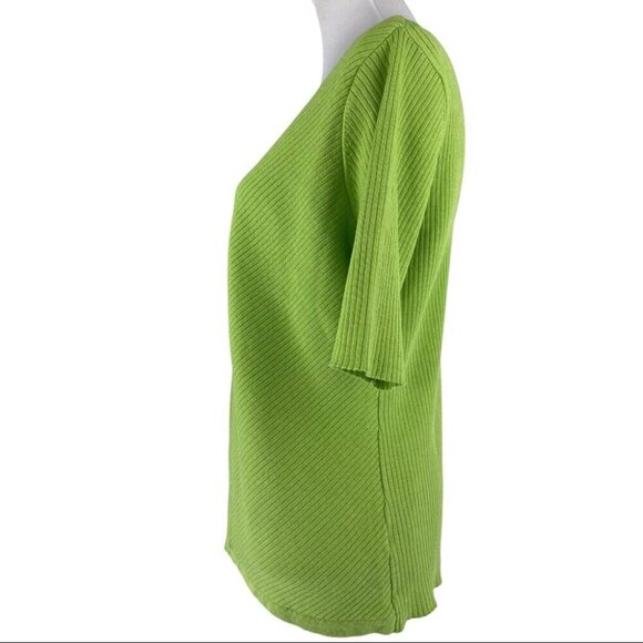 Tahari ASL‎ Women's NWT Bermuda Green Knit Boca Raton Ribbed Silk Cardigan M/C42 - Picture 5 of 9